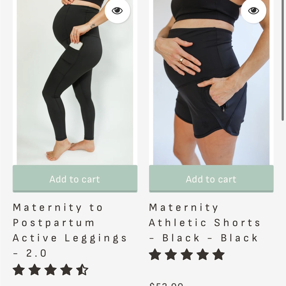 Move Mama Apparel Maternity Athletic Shorts - Black, Large